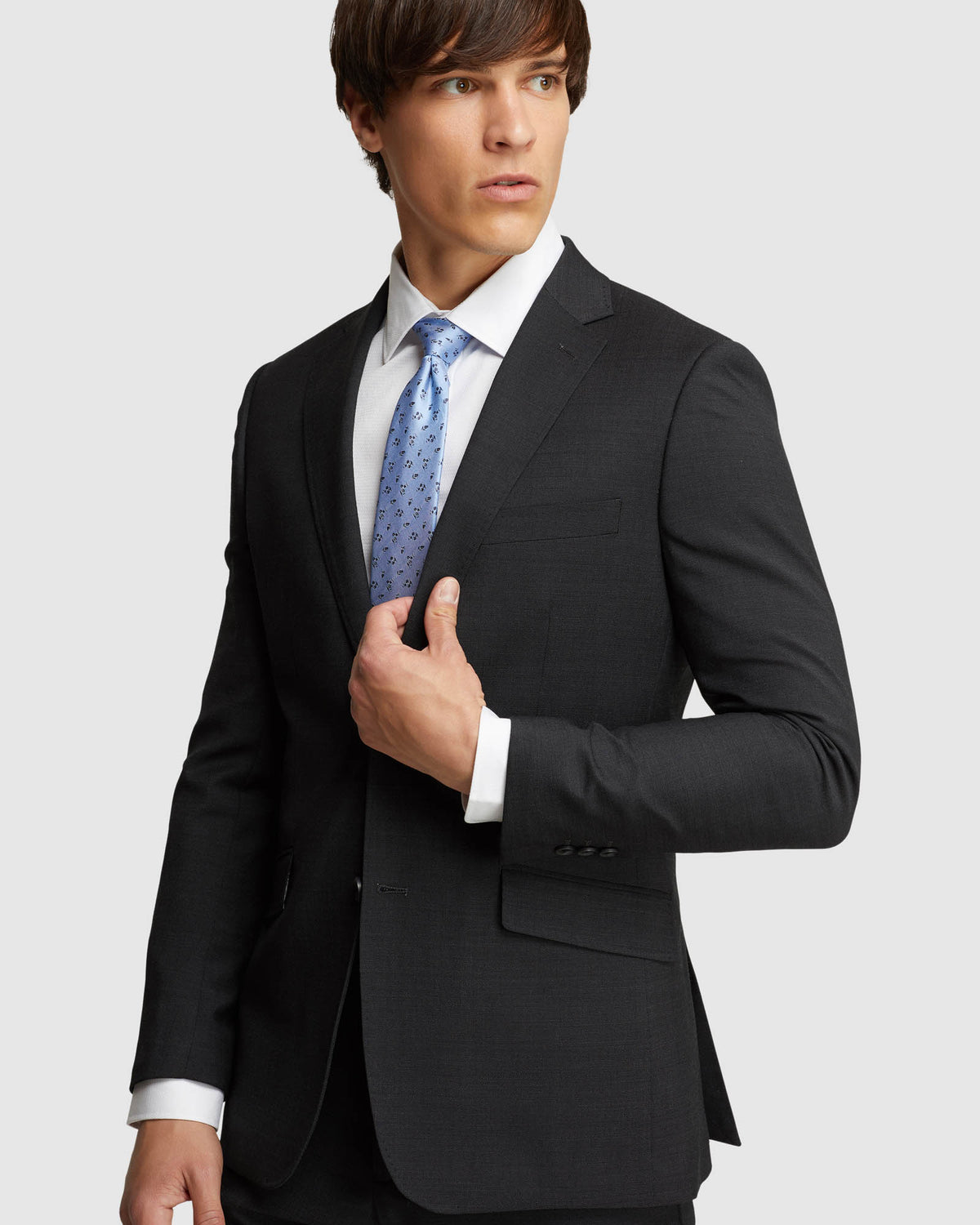N.HOPKINS WOOL SUIT JACKET CHARCOAL