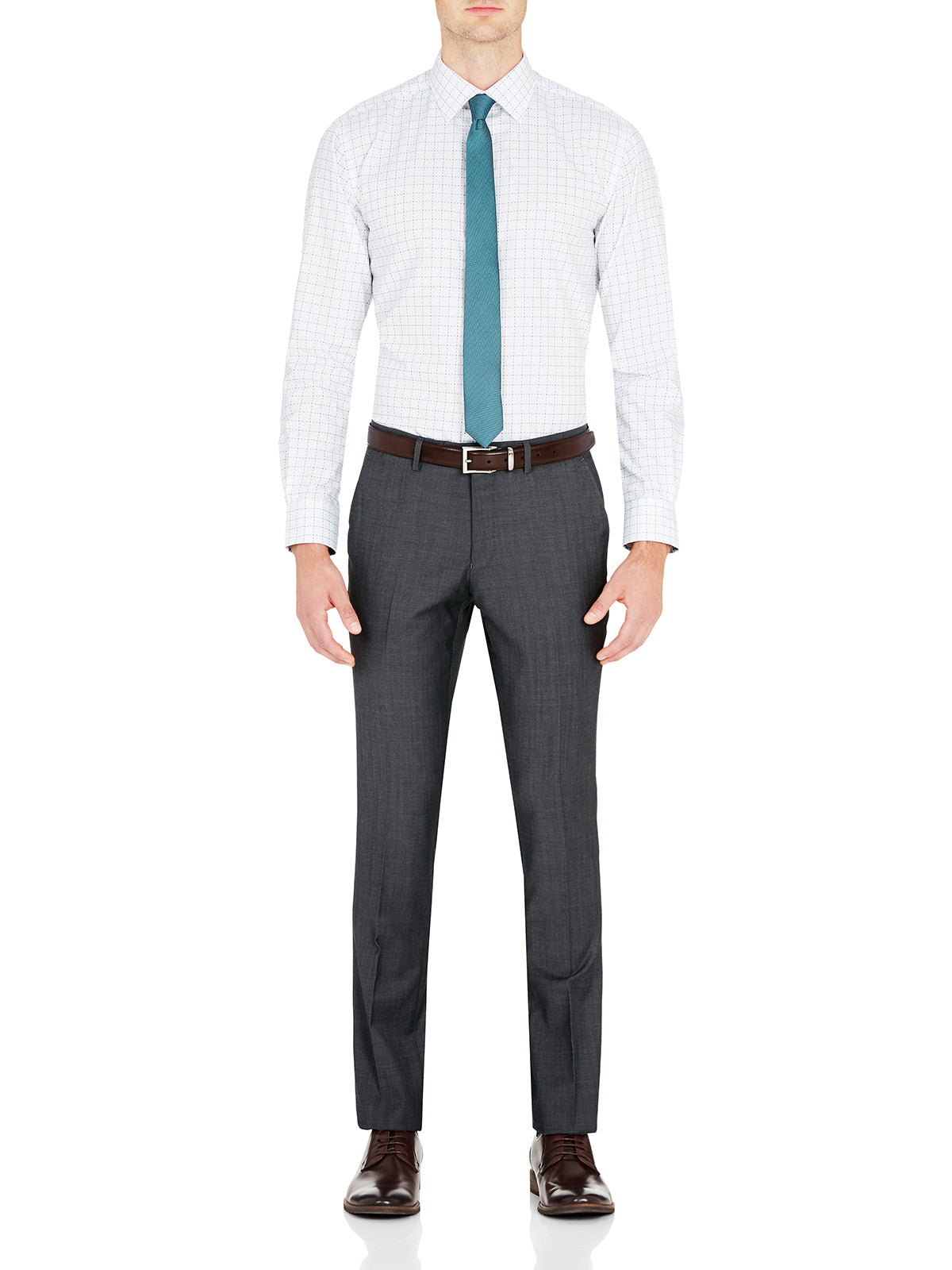 T27 WOOL SUIT TROUSERS CHARCOAL