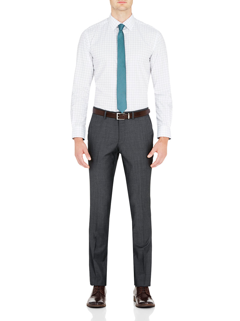 T27 WOOL SUIT TROUSERS CHARCOAL