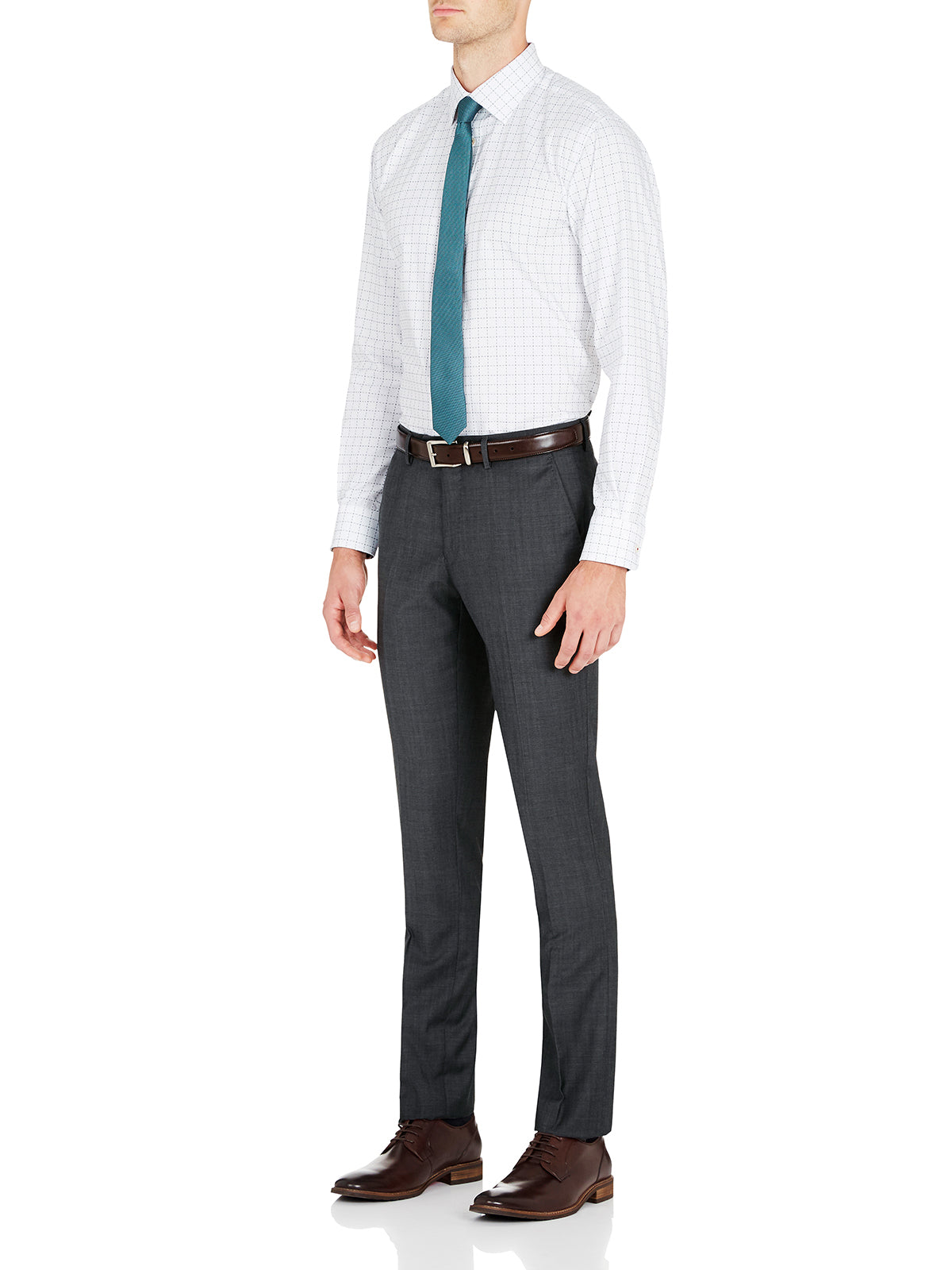 T27 WOOL SUIT TROUSERS CHARCOAL