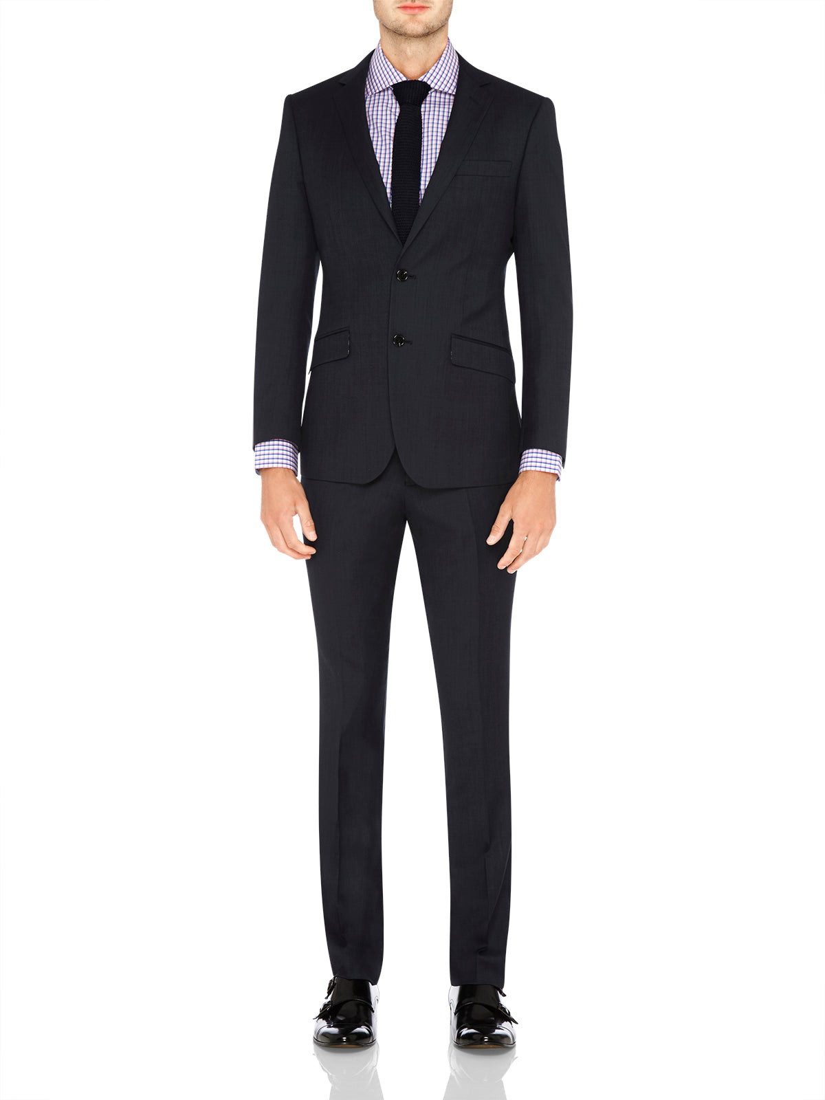 HOPKINS WOOL SUIT TROUS GUNMETAL