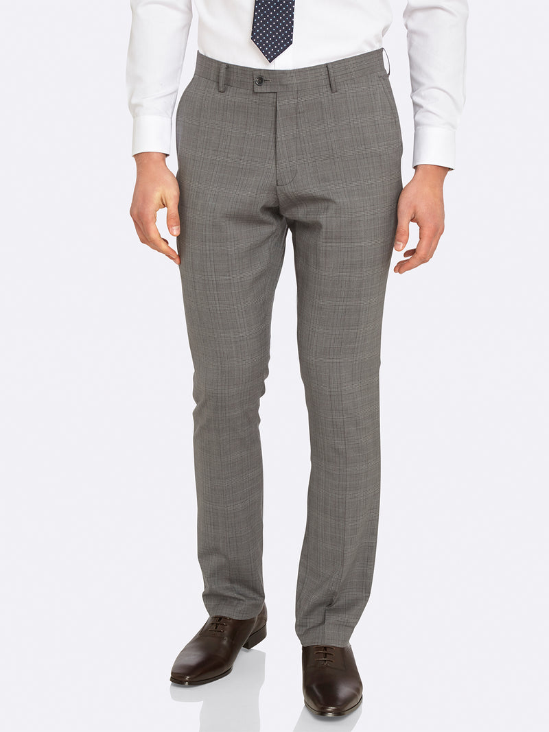 HOPKINS WOOL SUIT TROUSERS P GREY