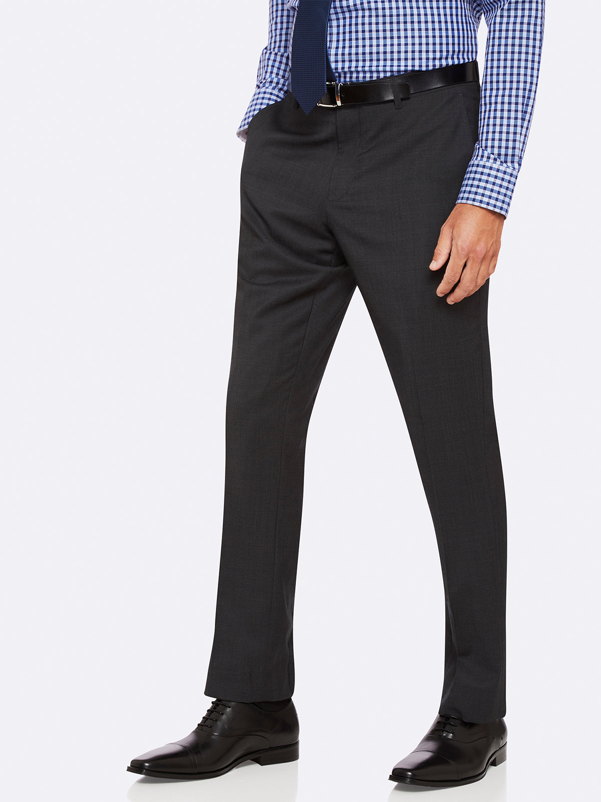 HOPKINS WOOL SUIT TROUSERS CHARCOAL