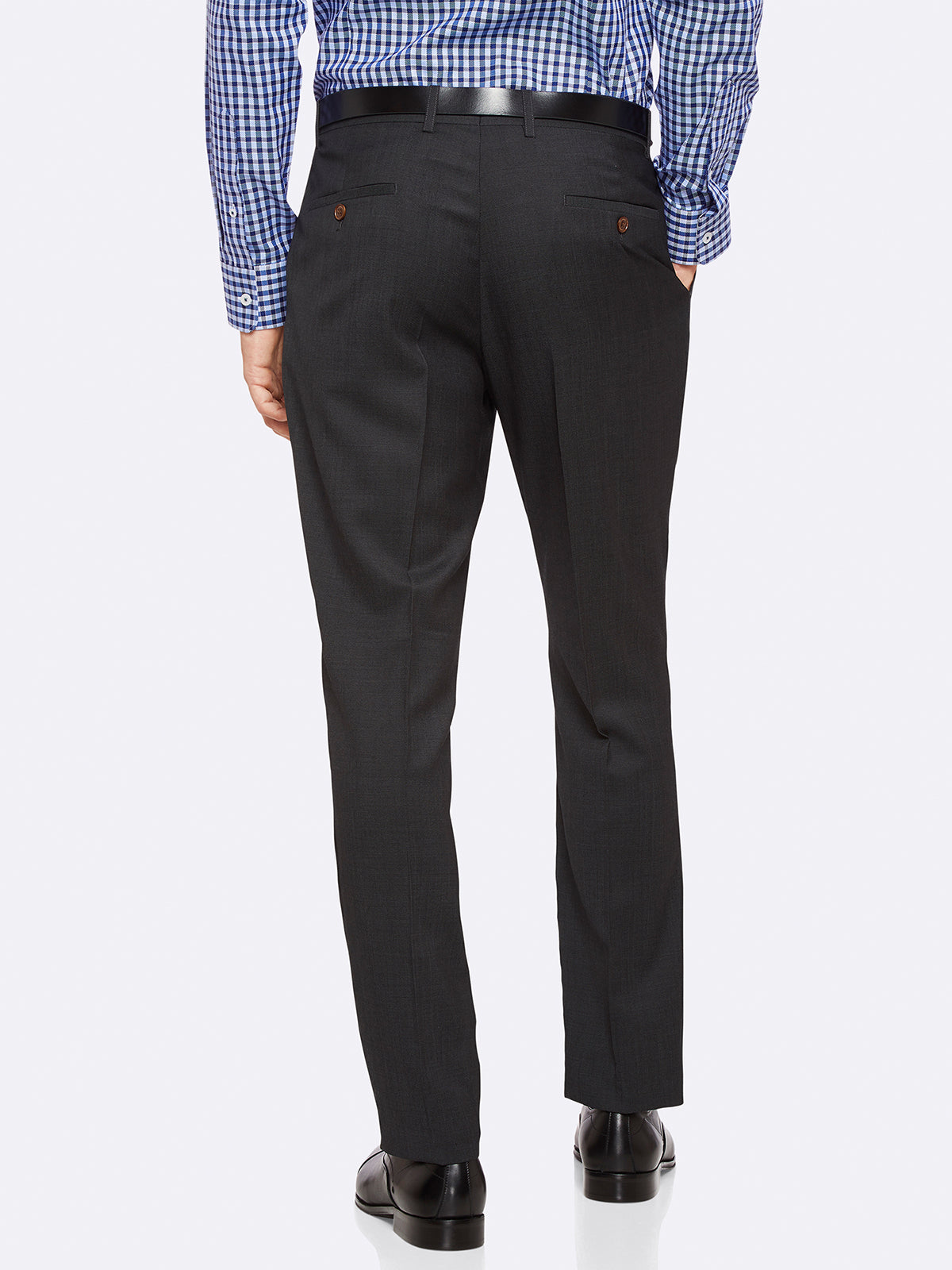 HOPKINS WOOL SUIT TROUSERS CHARCOAL