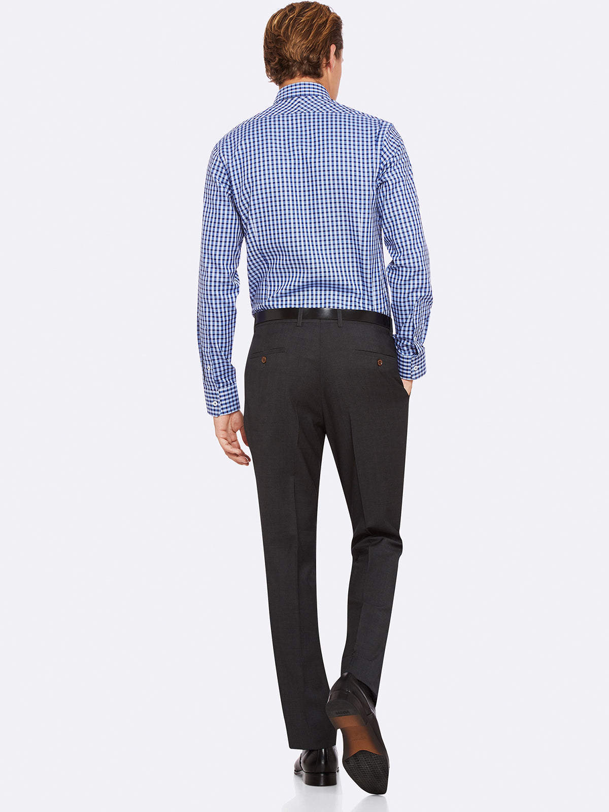 HOPKINS WOOL SUIT TROUSERS CHARCOAL