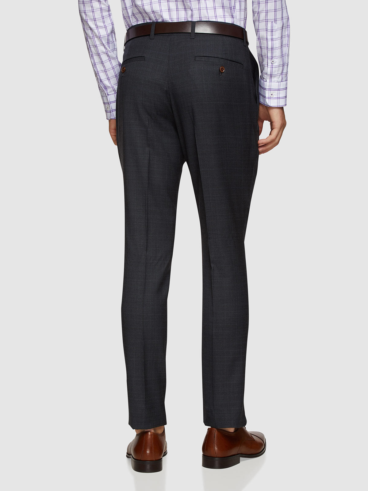 HOPKINS WOOL SUIT TROUSERS CHARCOAL