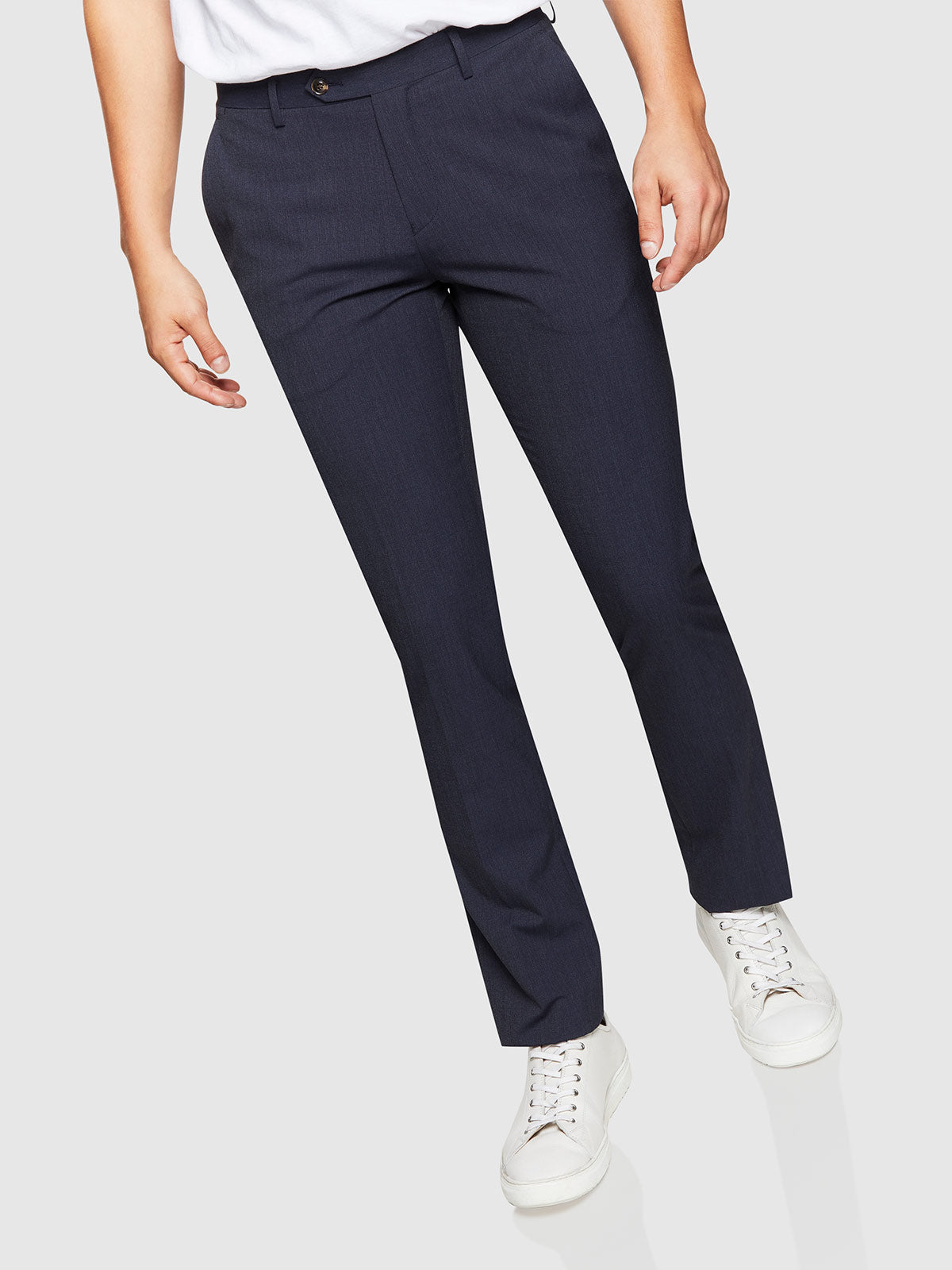 STRETCH TEXTURED TROUSERS NAVY