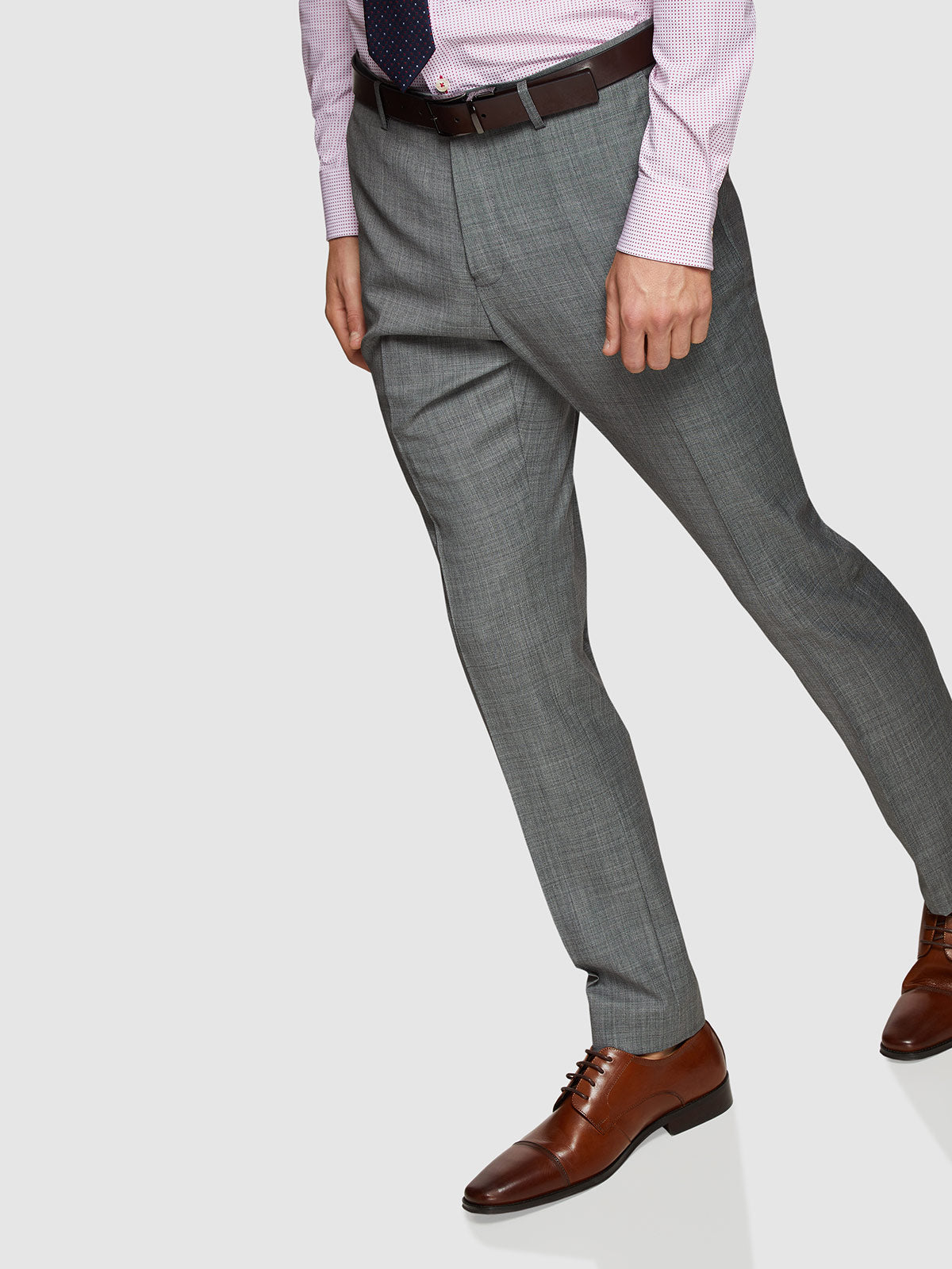 HOPKINS WOOL STRETCH SUIT TROUSER GREY