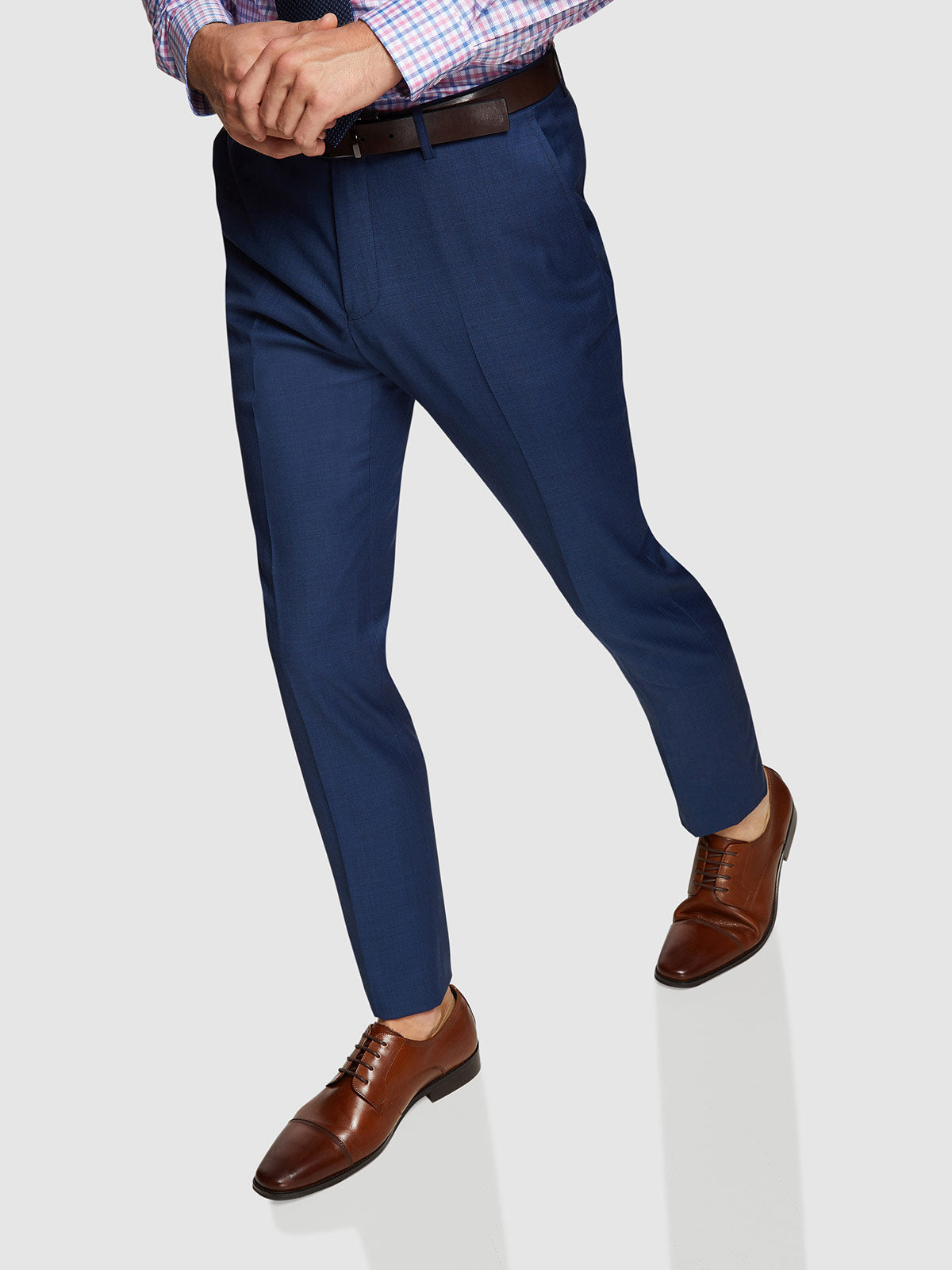 HOPKINS WOOL SUIT TROUSERS BLUE