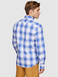 STRATTON CHECKED SHIRT FRENCH BLUE