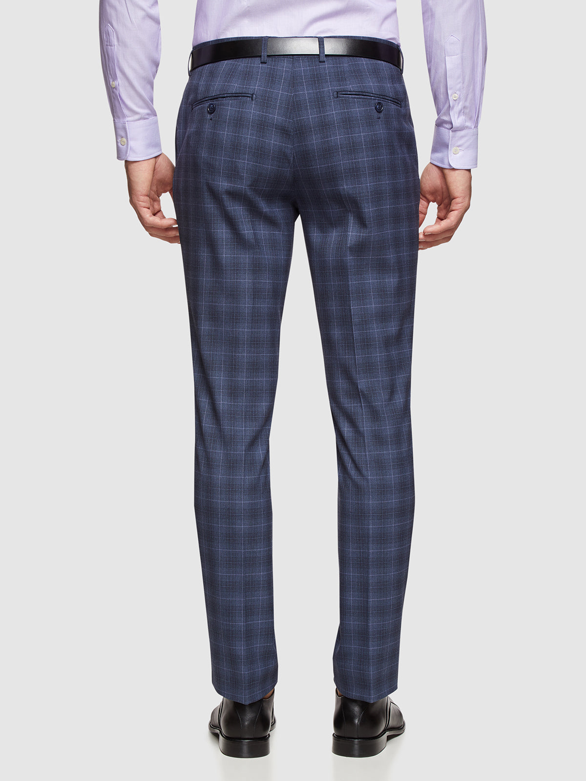 AUDEN ECO CHECKED SUIT TROUSERS GUNMETAL