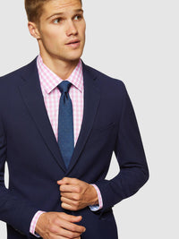 AUDEN ECO CHECKED SUIT JACKET NAVY