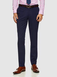 AUDEN ECO CHECKED SUIT TROUSERS NAVY