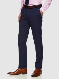 AUDEN ECO CHECKED SUIT TROUSERS NAVY