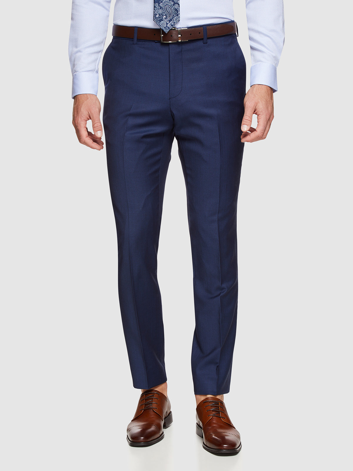 HOPKINS WOOL SUIT TROUSERS NAVY