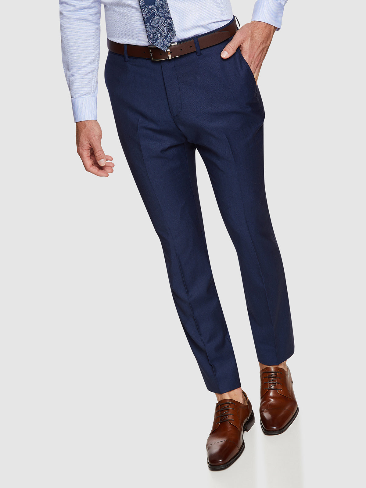 HOPKINS WOOL SUIT TROUSERS NAVY