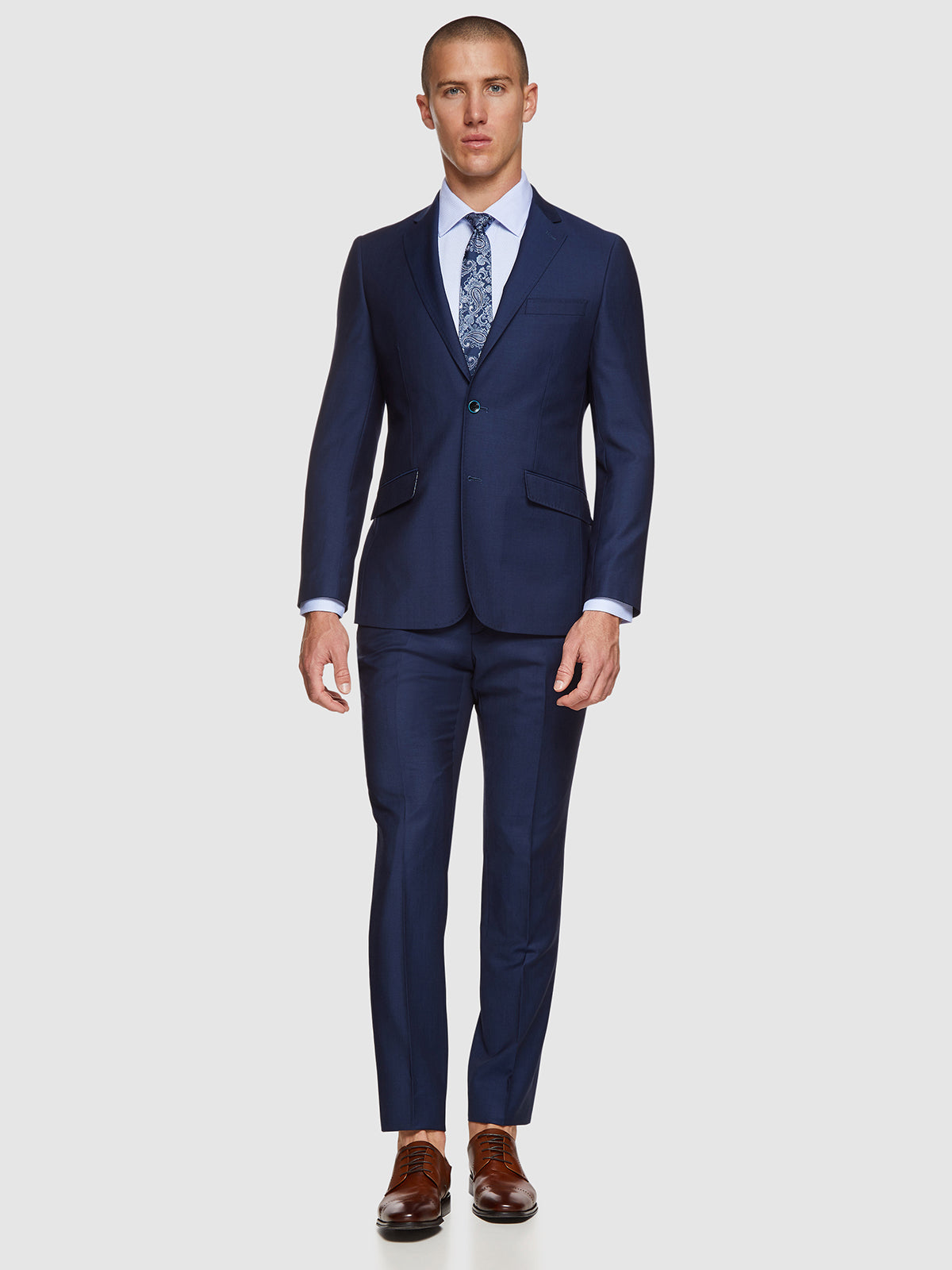 HOPKINS WOOL SUIT TROUSERS NAVY