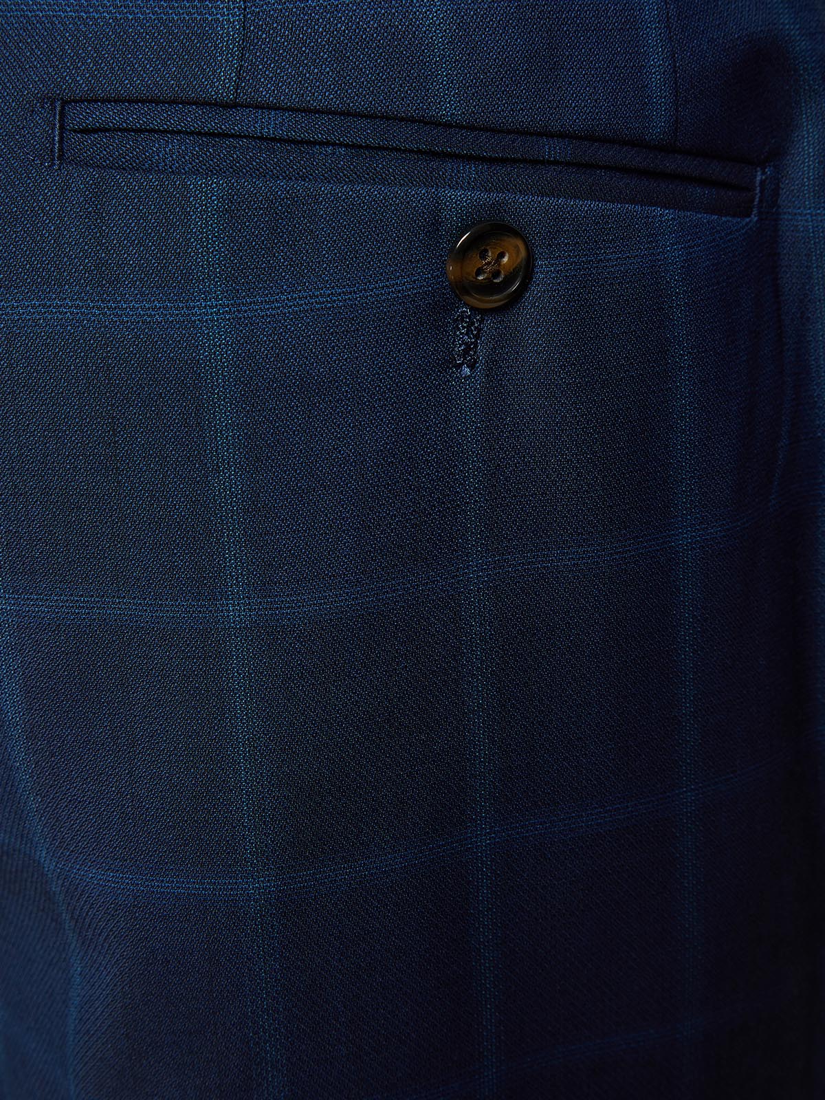 AUDEN WOOL SUIT CHECKED TROUSERS NAVY