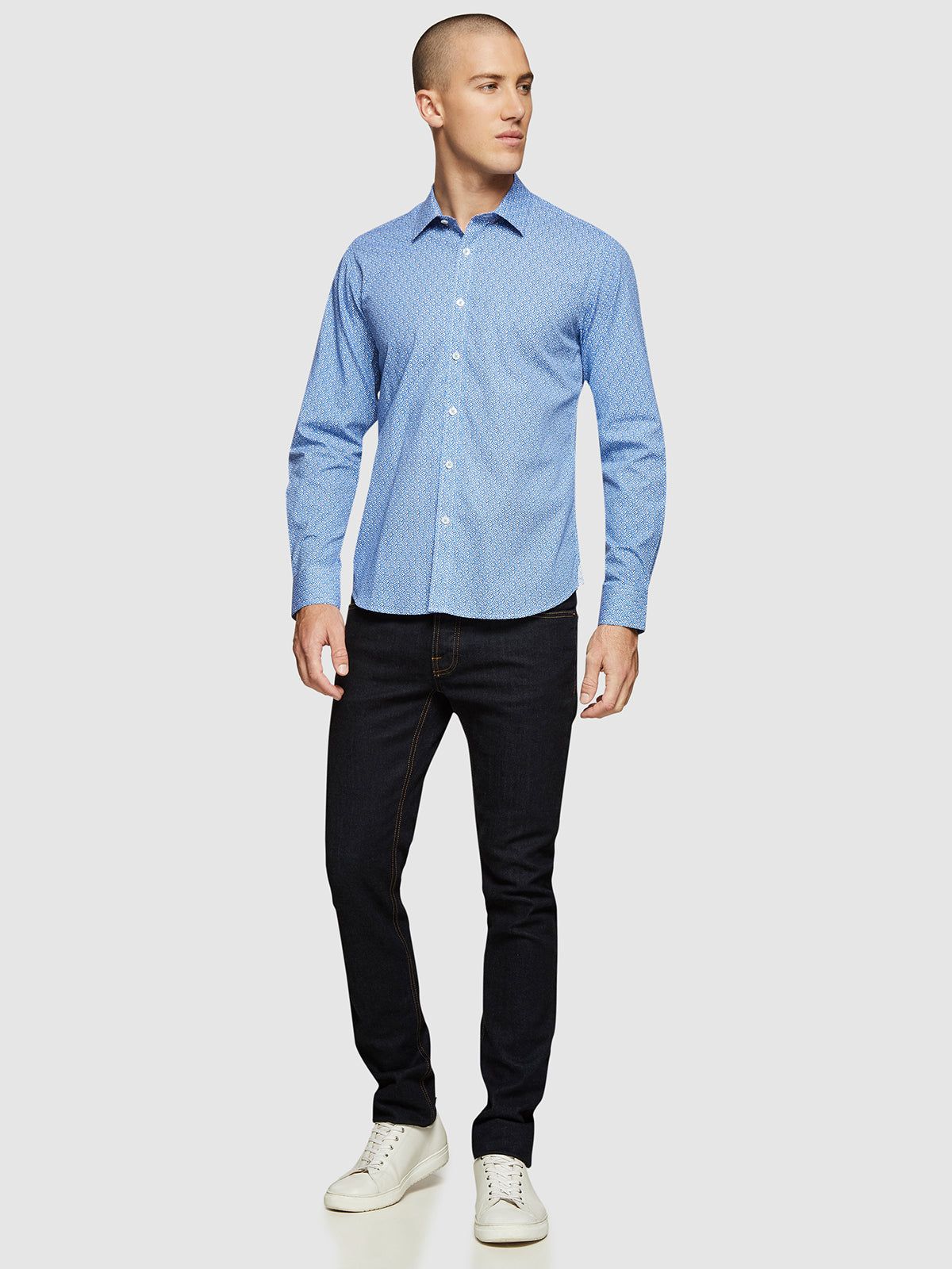 KENTON PRINTED SHIRT BLUE