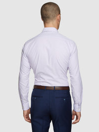 BECKTON DOBBY STRIPED SHIRT PURPLE