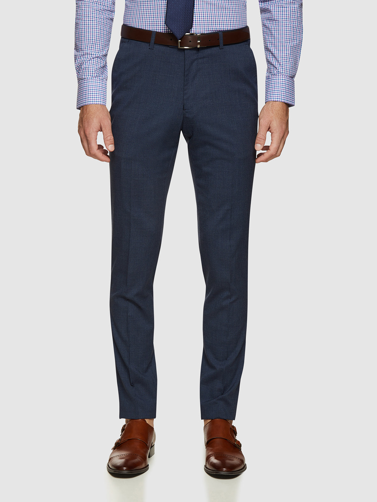 BYRON WOOL STRETCH SUIT TROUSERS PETROL BLUE