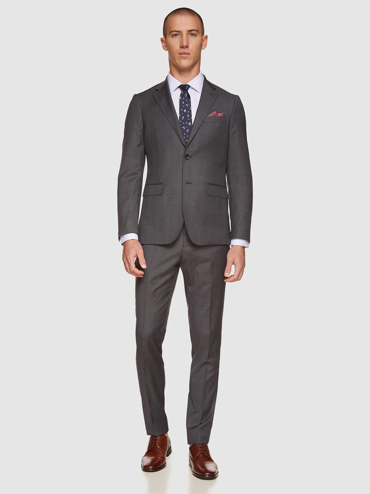 BYRON WOOL STRETCH CHECKED JACKET