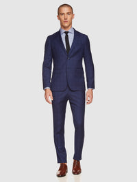 BYRON WOOL STRETCH CHECK TROUSERS