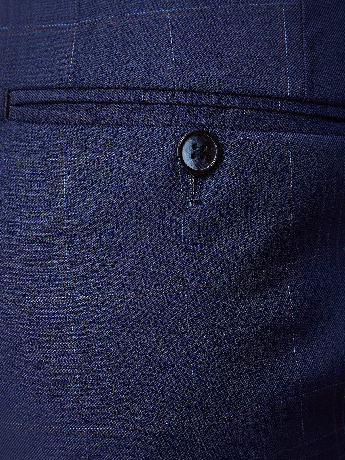 BYRON WOOL STRETCH CHECK TROUSERS