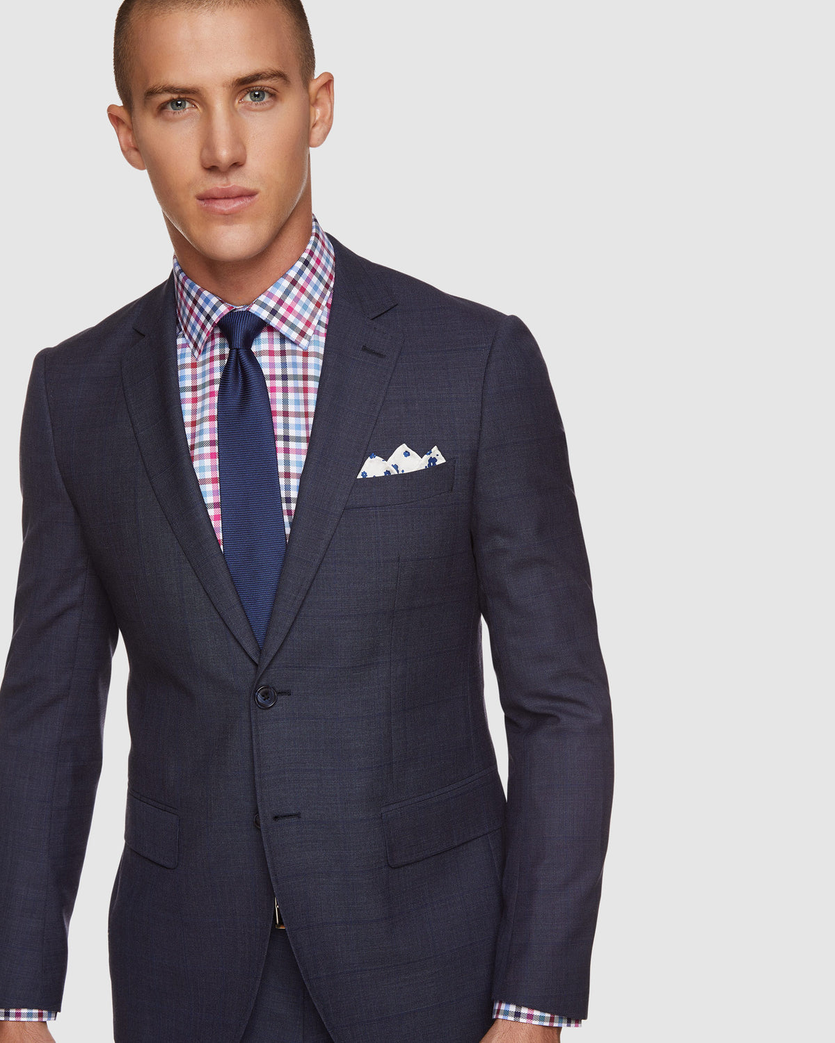 AUDEN WOOL CHECKED SUIT JACKET
