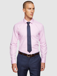 BECKTON DOBBY CHECKED SHIRT PINK