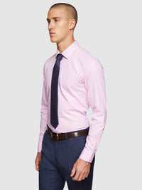 BECKTON DOBBY CHECKED SHIRT PINK