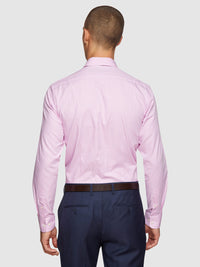 BECKTON DOBBY CHECKED SHIRT PINK
