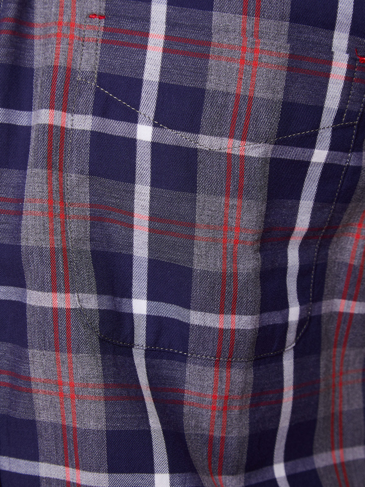 UXBRIDGE REGULAR FIT CHECKED SHIRT NAVY/RED