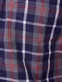 UXBRIDGE REGULAR FIT CHECKED SHIRT NAVY/RED