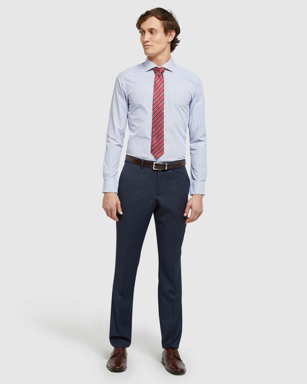 BECKTON STRIPED SHIRT NAVY/WHITE