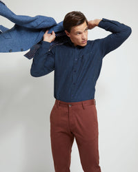 UXBRIDGE MELANGE TWILL REGULAR SHIRT MENS SHIRTS