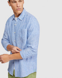 HOLLOWAY PURE LINEN STRIPED SHIRT MENS SHIRTS