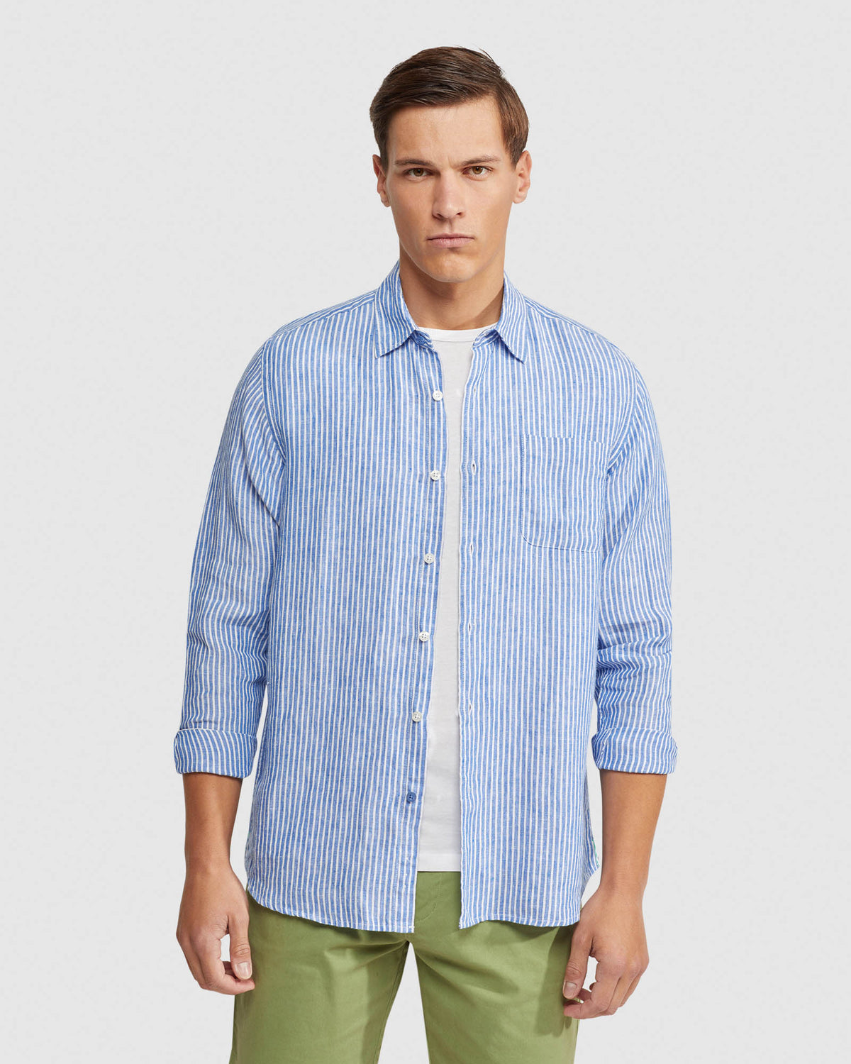 HOLLOWAY PURE LINEN STRIPED SHIRT MENS SHIRTS