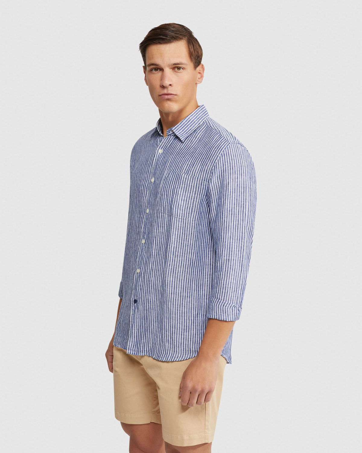 HOLLOWAY PURE LINEN STRIPED SHIRT MENS SHIRTS