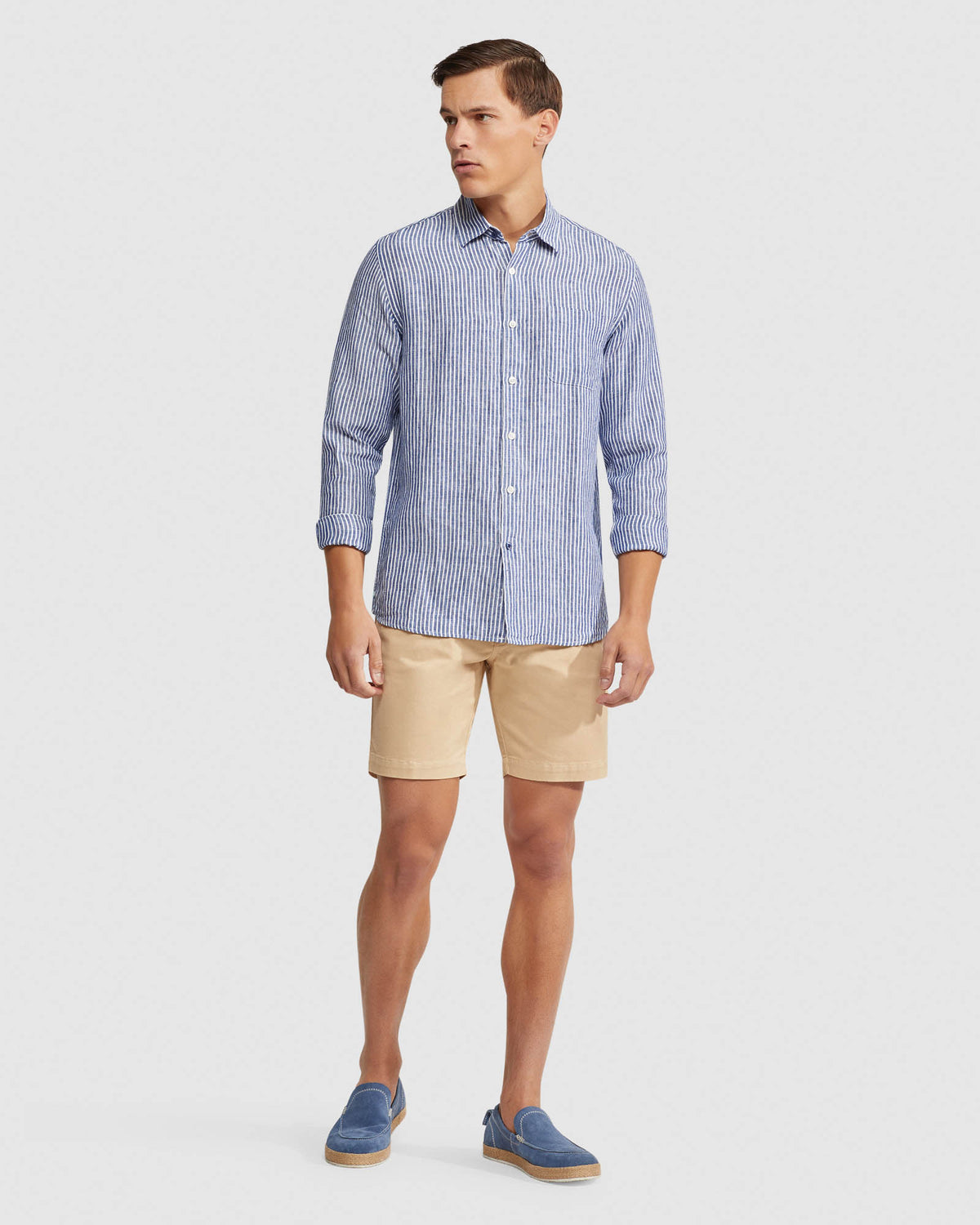 HOLLOWAY PURE LINEN STRIPED SHIRT MENS SHIRTS