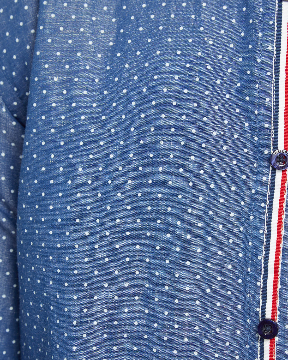 KENTON LINEN COTTON SPOT SHIRT NAVY