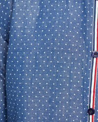 KENTON LINEN COTTON SPOT SHIRT NAVY