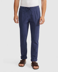 FRASER LINEN COTTON PULLON PANTS MENS TROUSERS