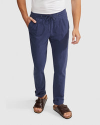FRASER LINEN COTTON PULLON PANTS MENS TROUSERS