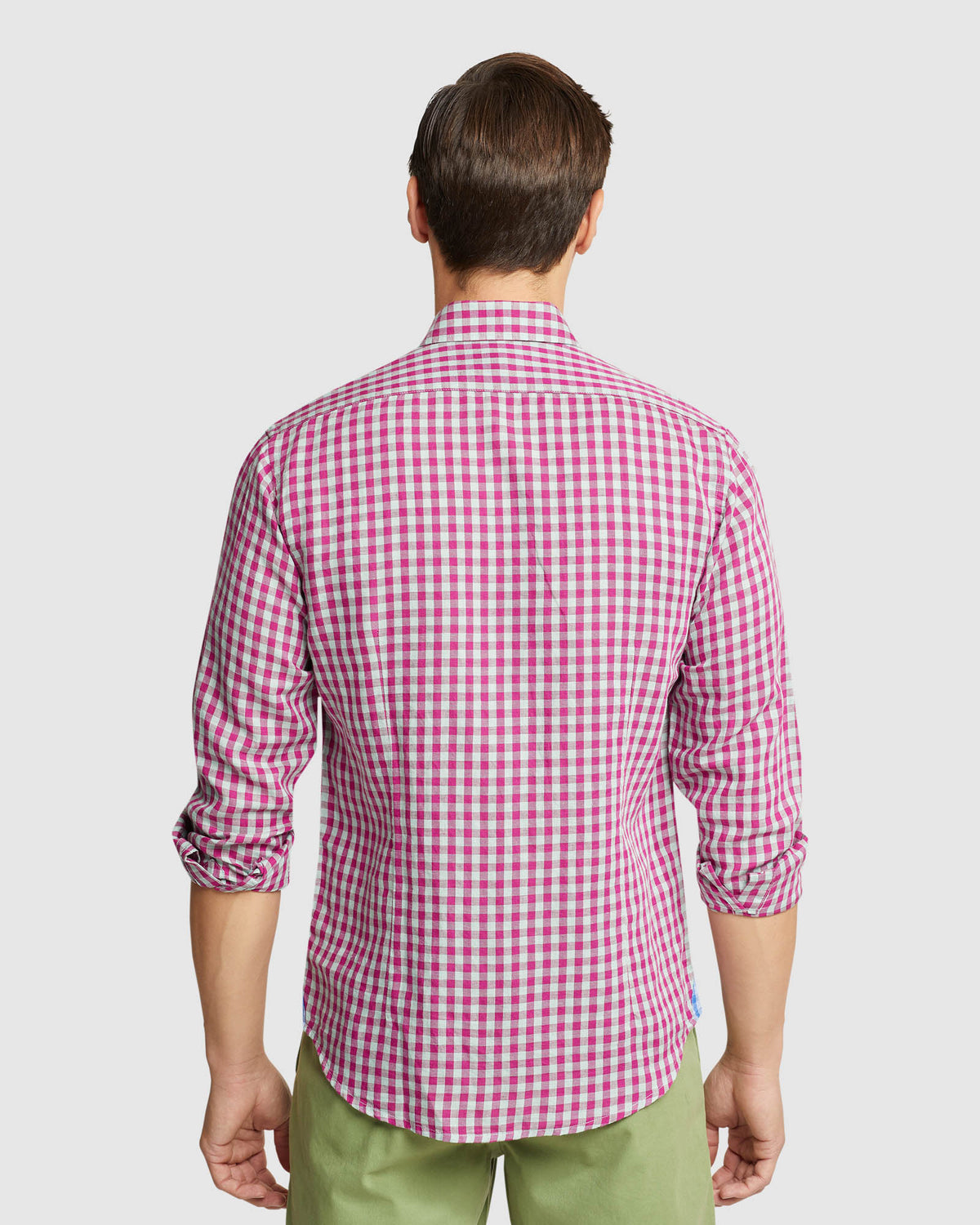 KENTON LINEN BLEND CHECKED SHIRT MENS SHIRTS