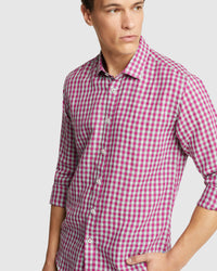 KENTON LINEN BLEND CHECKED SHIRT MENS SHIRTS