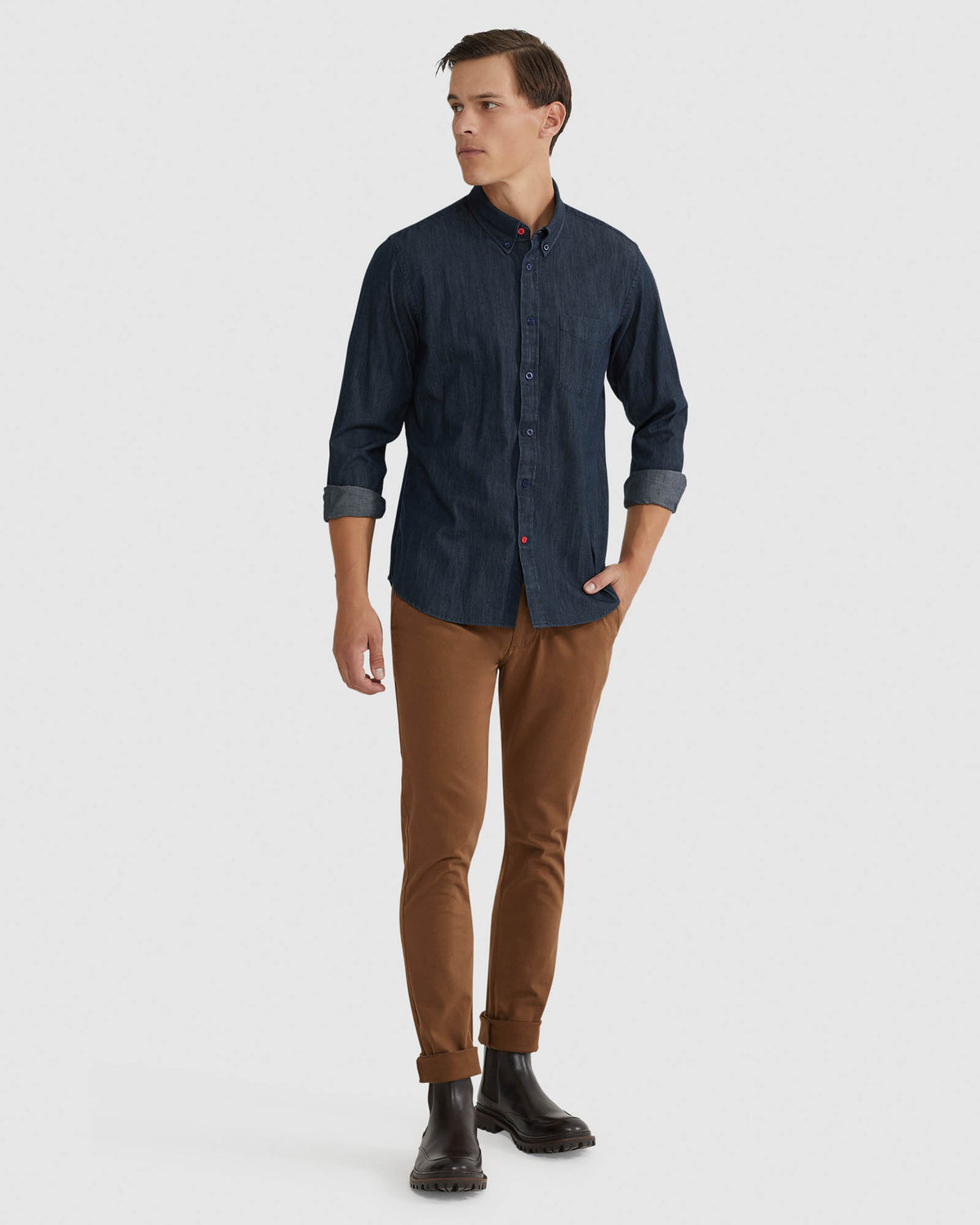 PORTLAND INDIGO DENIM SHIRT MENS SHIRTS