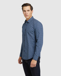 KENTON FLORAL PRINTED SHIRT NAVY