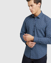 KENTON FLORAL PRINTED SHIRT NAVY