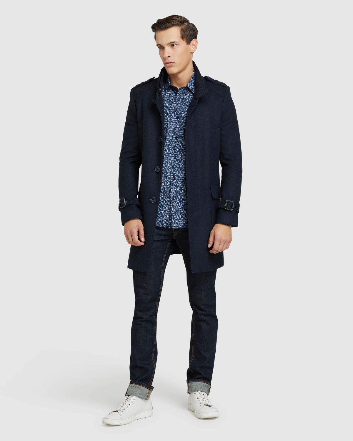 KENTON FLORAL PRINTED SHIRT NAVY